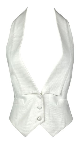 F/W 1994 Gucci by Tom Ford Runway White Plunging Vest Top