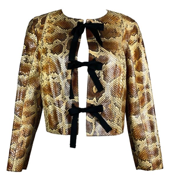 S/S 2009 Prada Burmese Python Snakeskin Bow Jacket