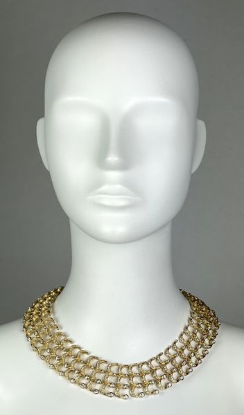 2000's Christian Dior by John Galliano Gold Crystal Logo Classic Necklace