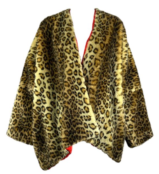 F/W 1991 Dolce & Gabbana Runway Leopard Faux Fur Baggy Coat Jacket