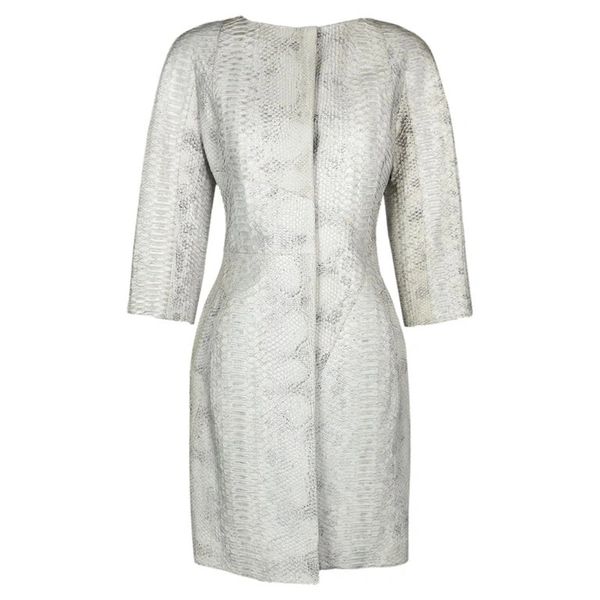 2007 Christian Dior by John Galliano 1960's MOD Style Python Shift Dress Coat 38