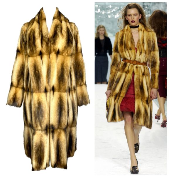 F/W 2004 Louis Vuitton by Marc Jacobs Runway Fitch Fur Long Coat