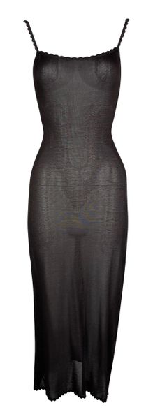 F/W 1999 Christian Dior by John Galliano Sheer Brown Knit Bodycon Midi Dress