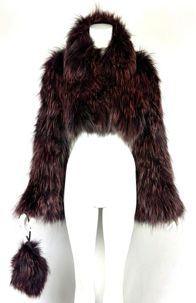 F/W 2004 Fendi by Karl Lagerfeld Fox Fur Cropped Jacket & Matching Handbag