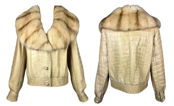 $145K F/W 2005 Valentino Crocodile (Alligator) & Sable Fur Jacket Coat