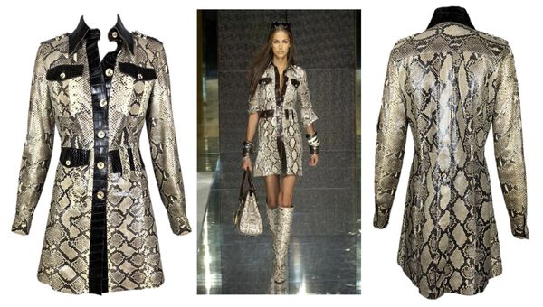 S/S 2005 Dolce & Gabbana Runway Python & Crocodile Dress Coat Jacket