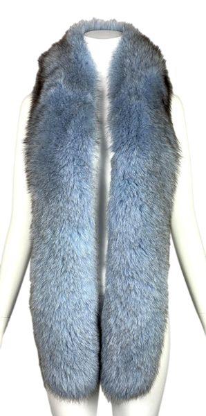 F/W 2000 Christian Dior by John Galliano Blue Fox Fur Large Wrap Scarf