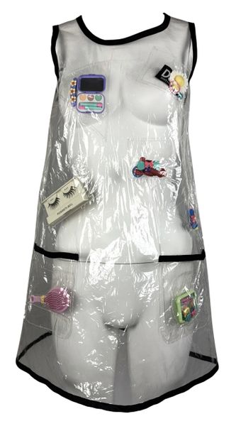 RARE Vintage 1990's D&G by Dolce & Gabbana Clear Plastic MOD Novelty Mini Dress