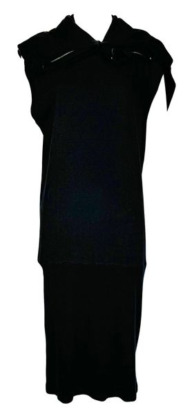 F/W 2002 Maison Martin Margiela Artisanal Black Deconstructed T-Shirt Maxi Dress