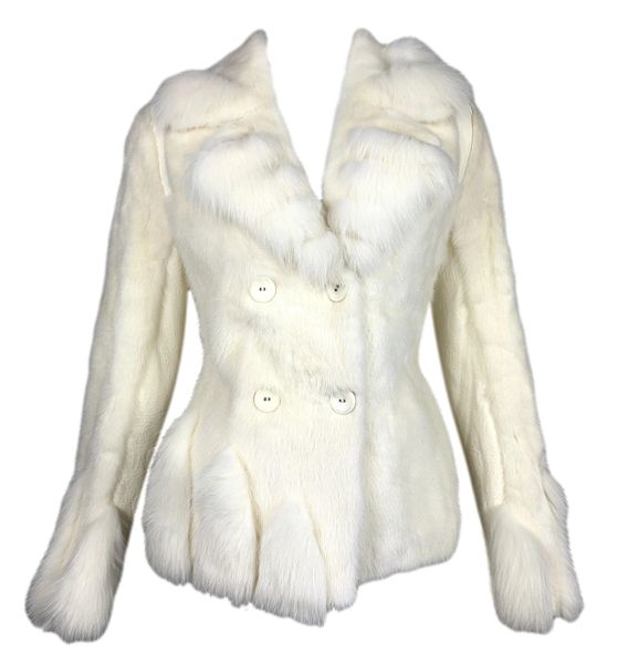 F/W 2006 Christian Dior by John Galliano Winter White Mink & Fox Fur Coat Jacket