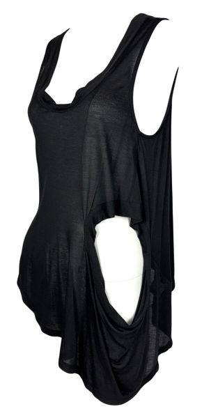 2009 Alexander McQueen Black Slouchy Cut-Out Modal Tunic Top