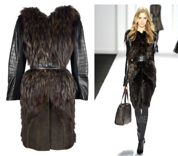 Unworn F/W 2012 J. Mendel Runway Alligator Fox Mink & Coyote Fur Coat Jacket