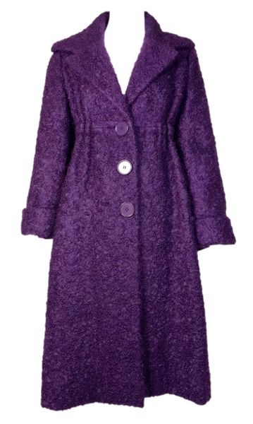 F/W 2009 Christian Dior Haute Couture by John Galliano Purple High Waist 60's MOD Style Swing Coat