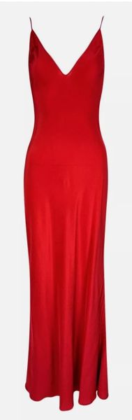 F/W 2009 Christian Dior by John Galliano Red Silk Maxi Slip Dress