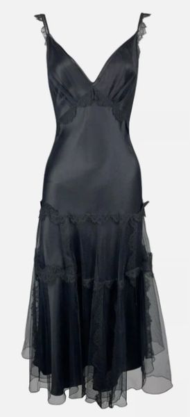 F/W 2005 Christian Dior by John Galliano Black Swan Ballerina Black Tulle Maxi Dress