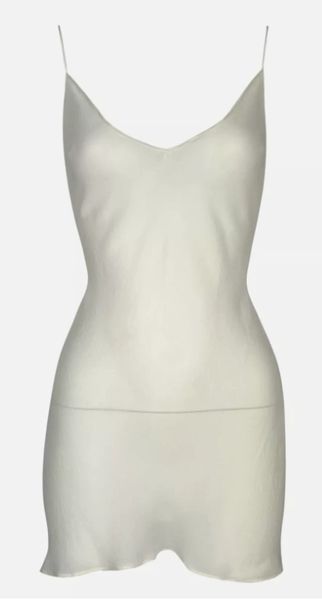 S/S 2005 Christian Dior by John Galliano Sheer Ivory Silk Mini Slip Dress