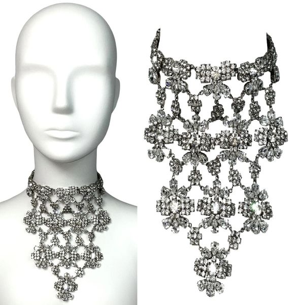 C. F/W 1997 Christian Dior by John Galliano Haute Couture Large Crystal Choker Bib Chandelier Necklace