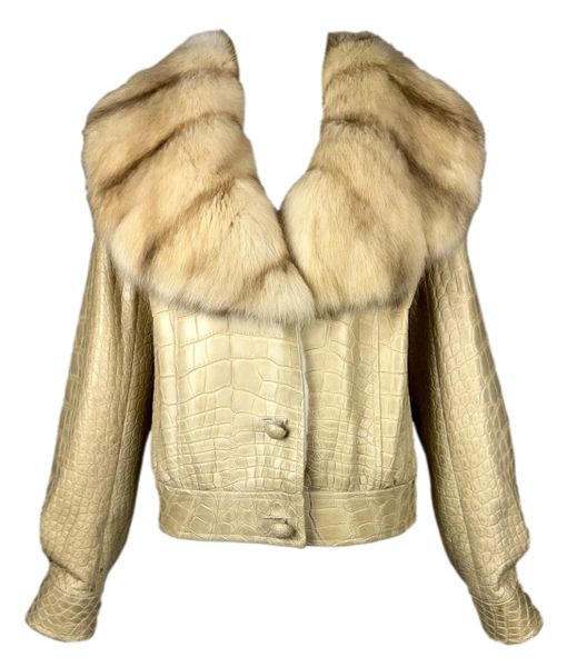 F/W 2005 Valentino Crocodile (Alligator) & Sable Fur Pure Luxury $$$ Jacket Coat