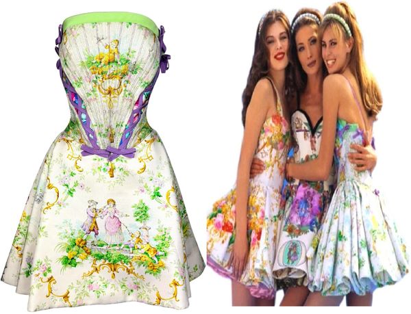 S/S 1992 Atelier Versace Couture by Gianni Strapless Bustier Tulle Ballerina Mini Dress
