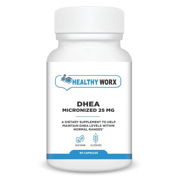 Micronized DHEA 25 mg 90 ct Vegetarian Capsule HEALTHY WORX