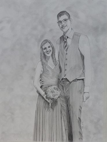 Brad and Catherine, 2020 [20x26 graphite] [SOLD] 