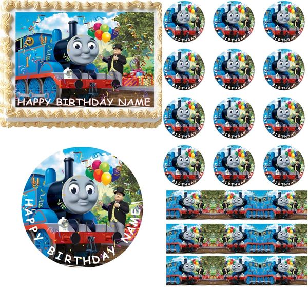 Thomas and Friends Edible Cake Topper Image Frosting Sheet Cake Cupcakes Train