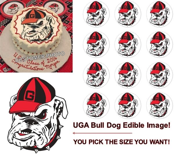 Georgia Bulldogs Edible Cake Topper Image Cupcakes Cookies Cake Topper UGA
