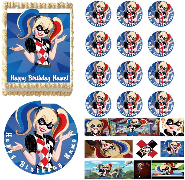 Suicide Squad Harley Quinn Class Clown Edible Cake Topper Image Frosting Sheet