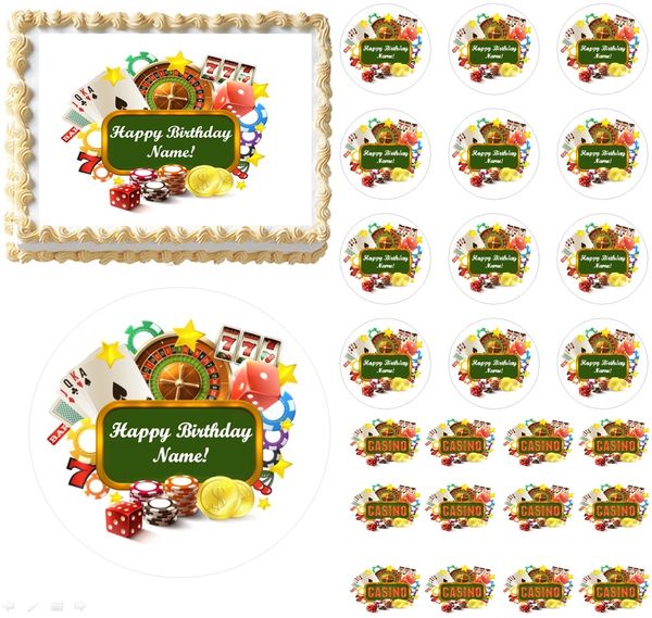 Gambling Casino Edible Cake Topper Image Frosting Sheet Cupcakes