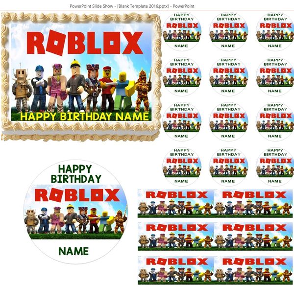 Roblox Edible Cake Topper Image Cupcakes Cake Topper Robolox Cake Edible Images Edible Party Images - show me roblox cakes