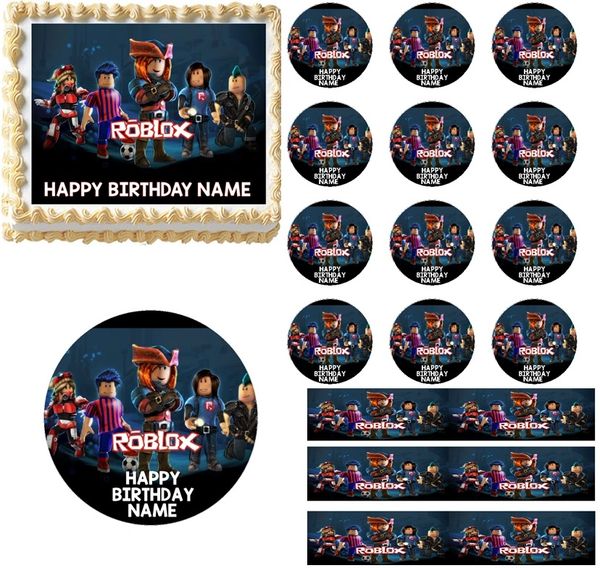 Roblox Edible Cake Topper Image Cupcakes Roblox Characters Cake Edible Images Edible Party Images - roblox cake topper images