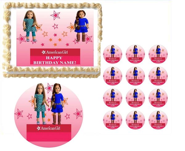 DOLL  Personalized edible cake topper  FREE SHIPPING in Canada AMERICAN GIRL