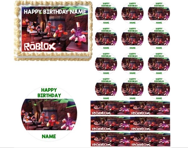 Roblox Characters Edible Cake Topper Image Cake Decoration Roblox Party Cake Edible Party Images - roblox roblox roblox party