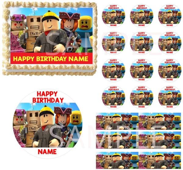 Roblox Characters Edible Cake Topper Image Cupcake Toppers Roblox Cake Decor Edible Party Images - rs pin roblox