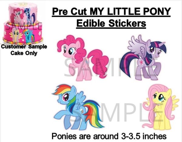 Pre-Cut My Little Pony EDIBLE Cake Stickers Decals Cake Decorations Edibles