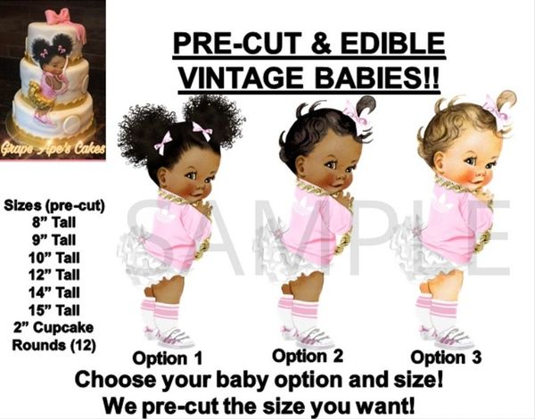 PRE-CUT 90's Hip Hop Pink and White Baby Girl EDIBLE Cake Topper Image Jacket