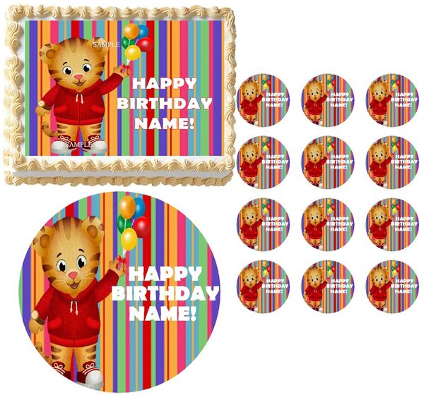 Daniel Tiger's Neighborhood Edible Party Cake Image Topper Frosting Icing Sheet 