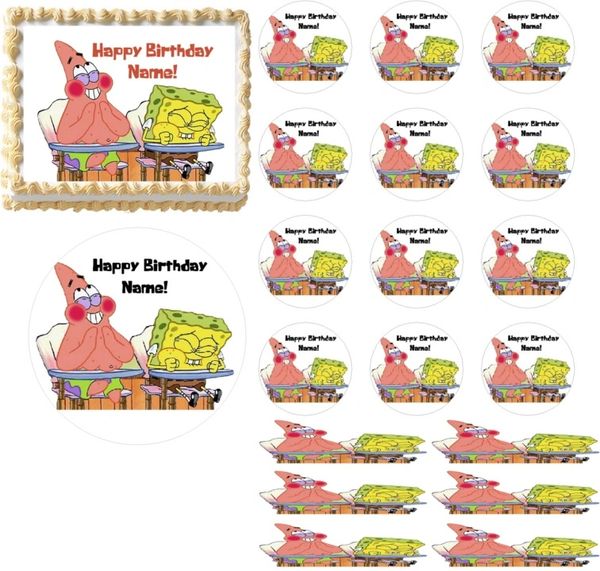 What's Funnier Than 24 Spongebob Squarepants EDIBLE Cake Topper Print  Cupcakes Cake Strips Wraps