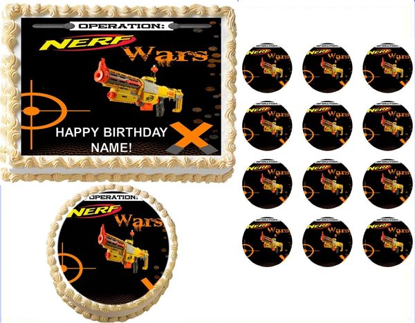 Nerf Wars Gun N Strike Edible Cake Topper Image Frosting Sheet