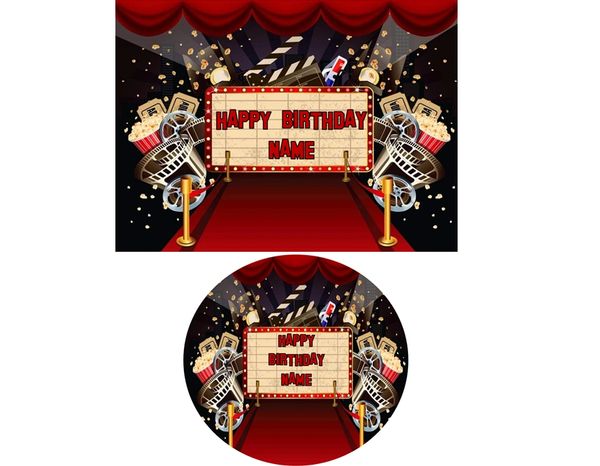 Hollywood Movie Night Party Edible Cake Cupcakes Image, Movie Film Reel Cake, Movie Party Cupcakes, Movie Party Supplies Edible Image Cake