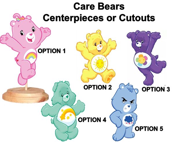 Care Bears Centerpieces with Stand OR Cutouts, Care Bears Party Decoration