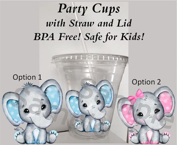 Color Your Own Animals BPA-Free Plastic Cups with Lids & Straws