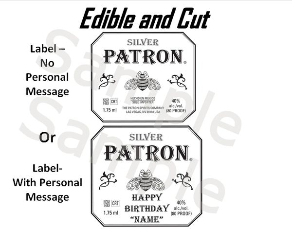 Silver Patron Tequila EDIBLE Topper Image, Edible Patron Edible Label, Patron Cake, Patron Label for Strawberries