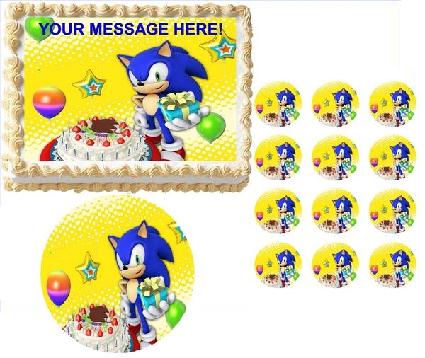 SONIC the HEDGEHOG Party Edible Cake Topper Image Frosting Sheet Cake Decoration