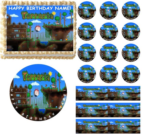 Terraria Party Edible Cake Topper Image Frosting Sheet Edible Party Images