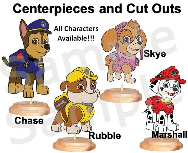 Paw Patrol Stickers Zuma Chase Rubble Rocky Skye Cartoon