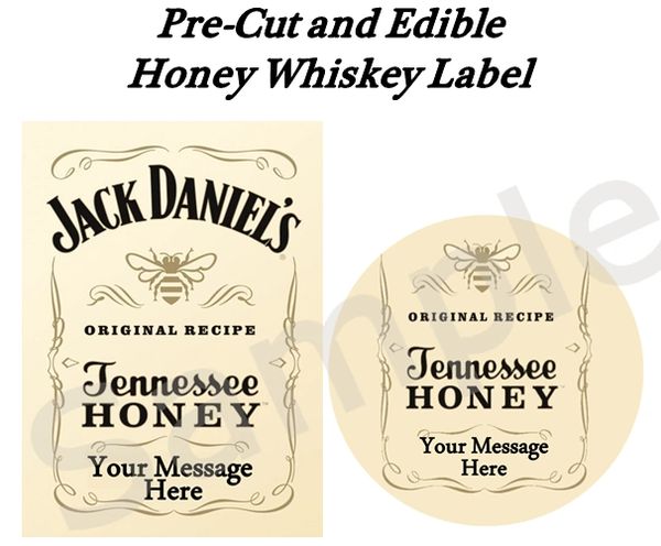 Jack Daniel S Tennessee Honey Whiskey Edible Label Image For Desserts Personalized Liquor Labels Edible Party Images