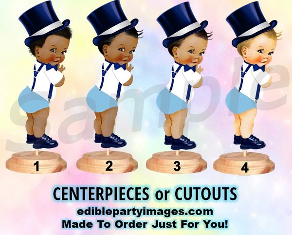 Little Man Prince Boy Centerpiece with Stand OR Cut Outs, Little Gentleman Centerpieces
