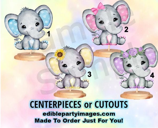 Little Peanut Elephant Centerpiece with Stand OR Cutouts, Elephant Baby Shower Cut Outs