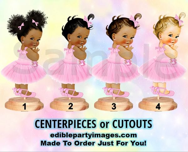 Tulle Party Dress Baby Girl Centerpiece with Stand OR Cut Outs, Candy Pink Tulle Dress